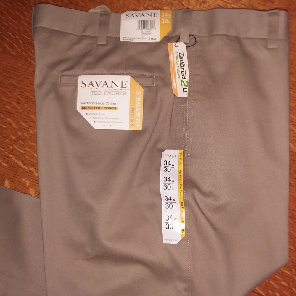 Savane Techworks Performance Chino 34/30 NWT